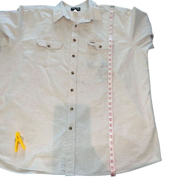 Guide Series Brushed Flannel Long Sleeve Shirt 3XLT Cream Cotton Button Front - Picture 11 of 11